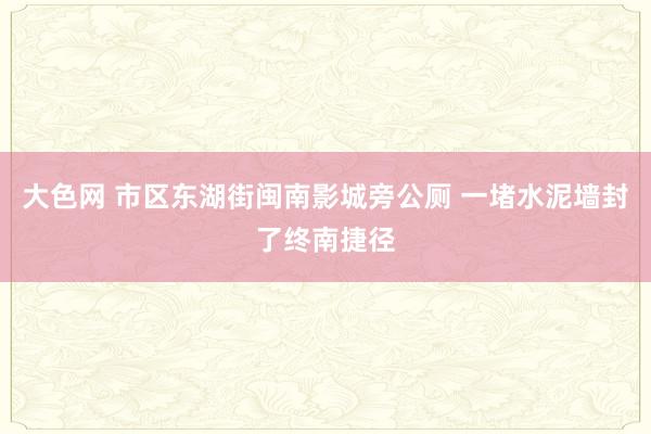 大色网 市区东湖街闽南影城旁公厕 一堵水泥墙封了终南捷径